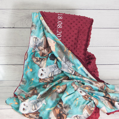 snowy owls and magic themed blanket